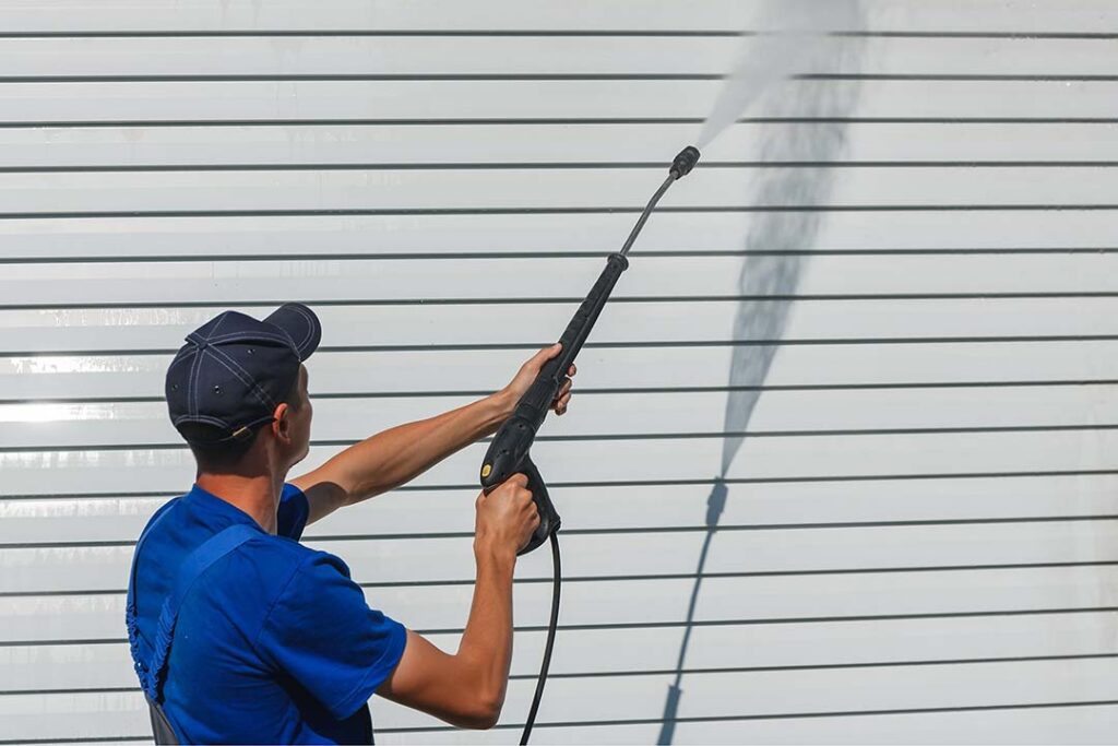 clean the garage door before painting